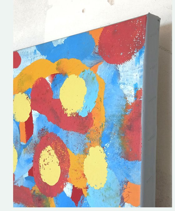 Spotty Pop Painting - JIZZ 03 - Lemon