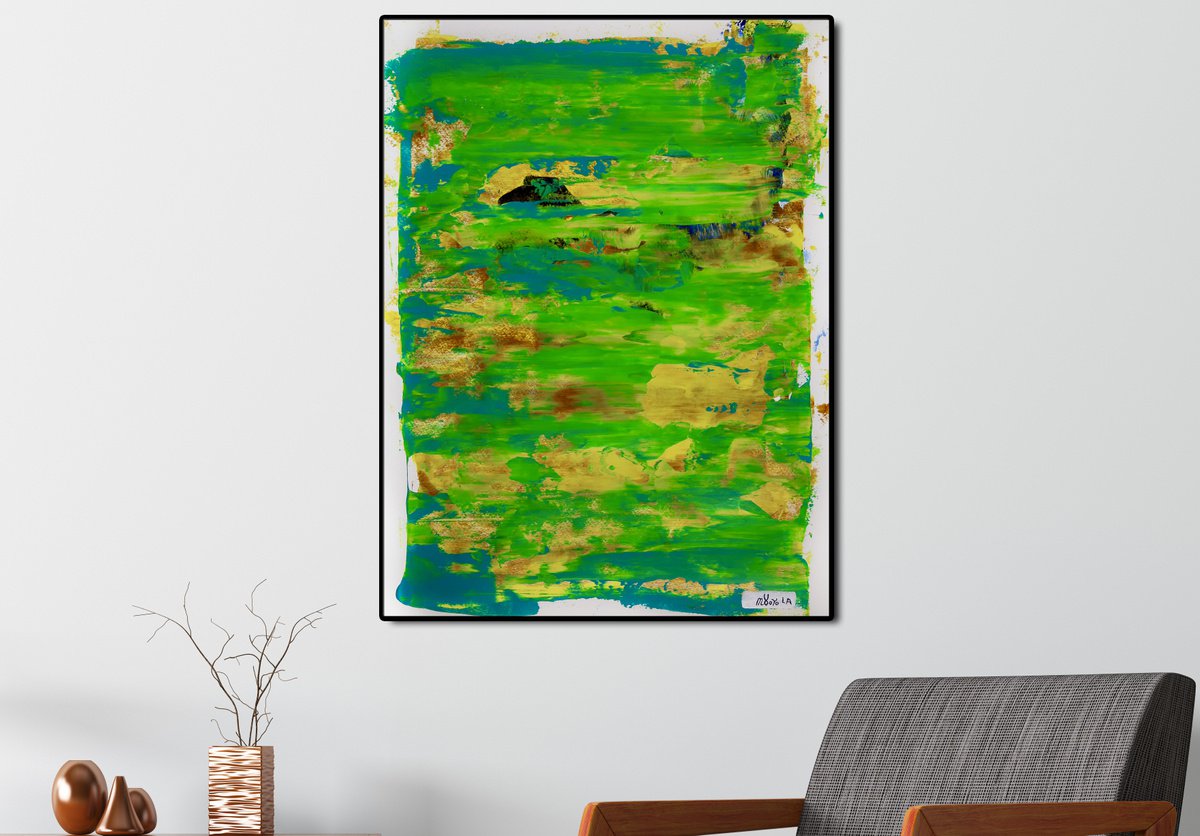 Abstract Acrylic Painting By Nestor Toro, 18 X 24", Dreams In The Caribbean, Original Artwork