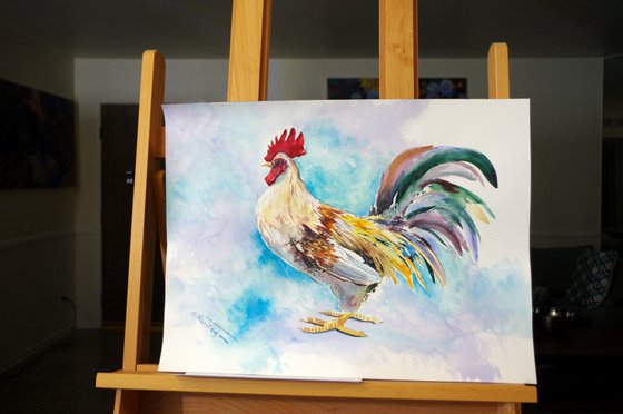 Watercolor Rooster