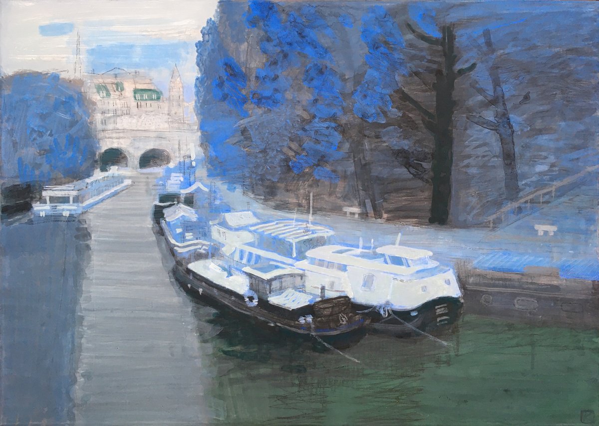 Impressionistic Cityscapes Acrylic Painting By Olga Kataeva-Rochford, 28 X 20", In The Heart Of Paris, Original Artwork