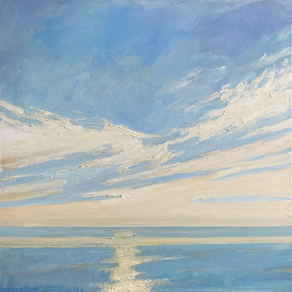 Impressionistic Landscape Oil Painting By Maxim Gladko, 31 X 31", Condition #11, Original Artwork