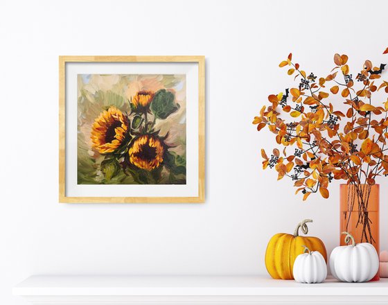 Sunflowers in the garden Painting