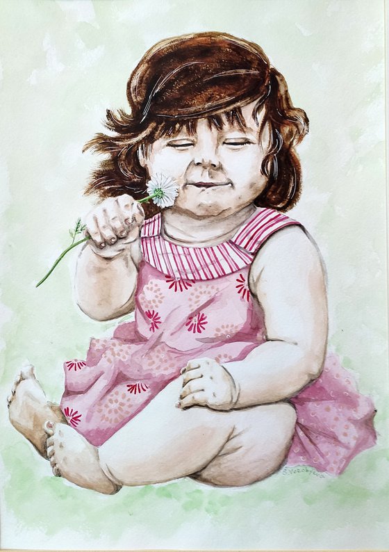 Happiness. Original watercolor painting by Svetlana Vorobyeva