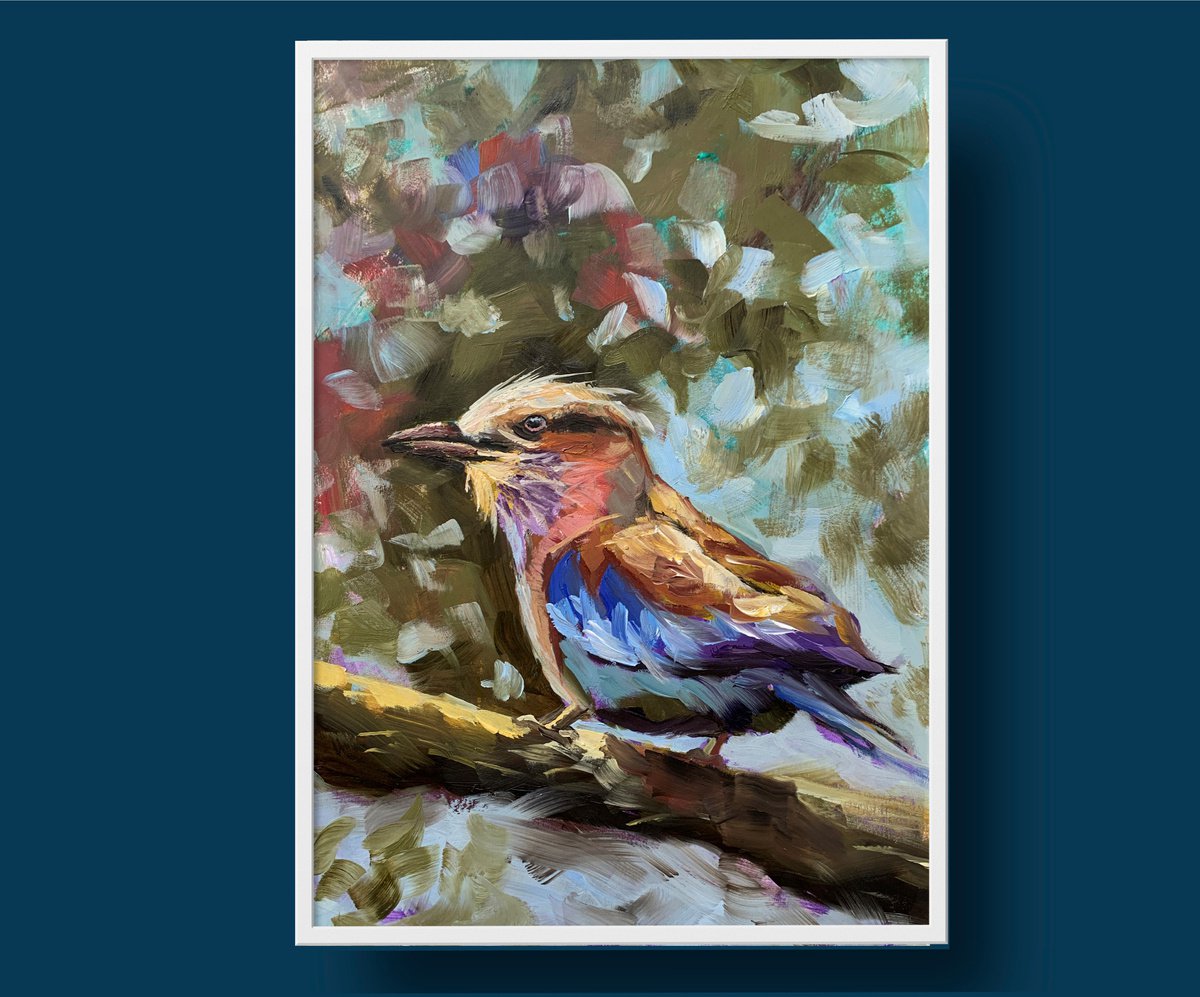 Bird. Original oil painting. by Vita Schagen