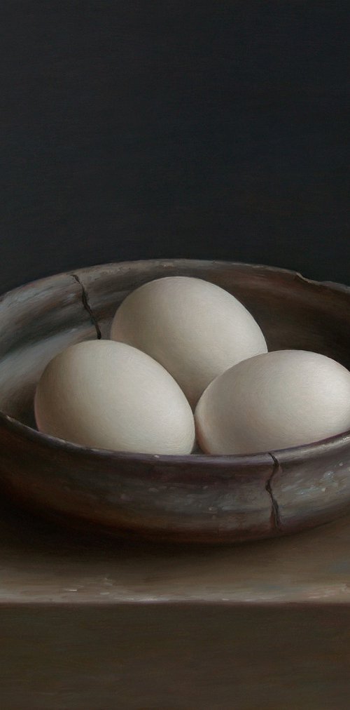 Antique bowl with eggs by Albert Kechyan