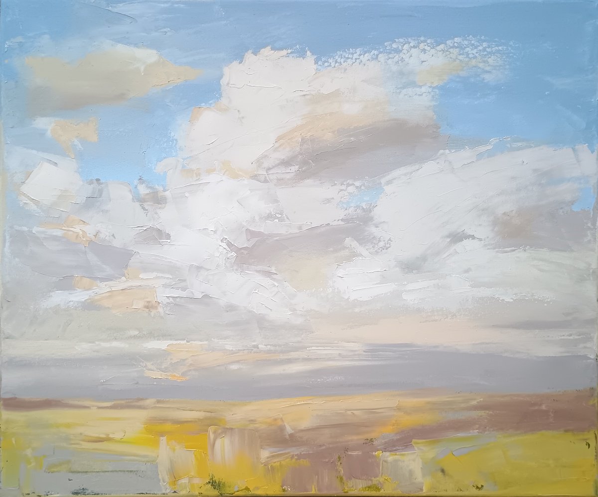 Expressive Landscape Oil Painting By Emilia Milcheva, 24 X 20, Choosing A Bright Living, Original Artwork