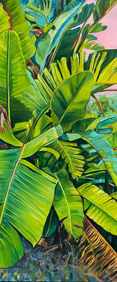 "GREEN ON PINK" by Olga Gamy