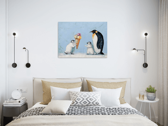 Christmas Gift, Penguins, Ice Cream