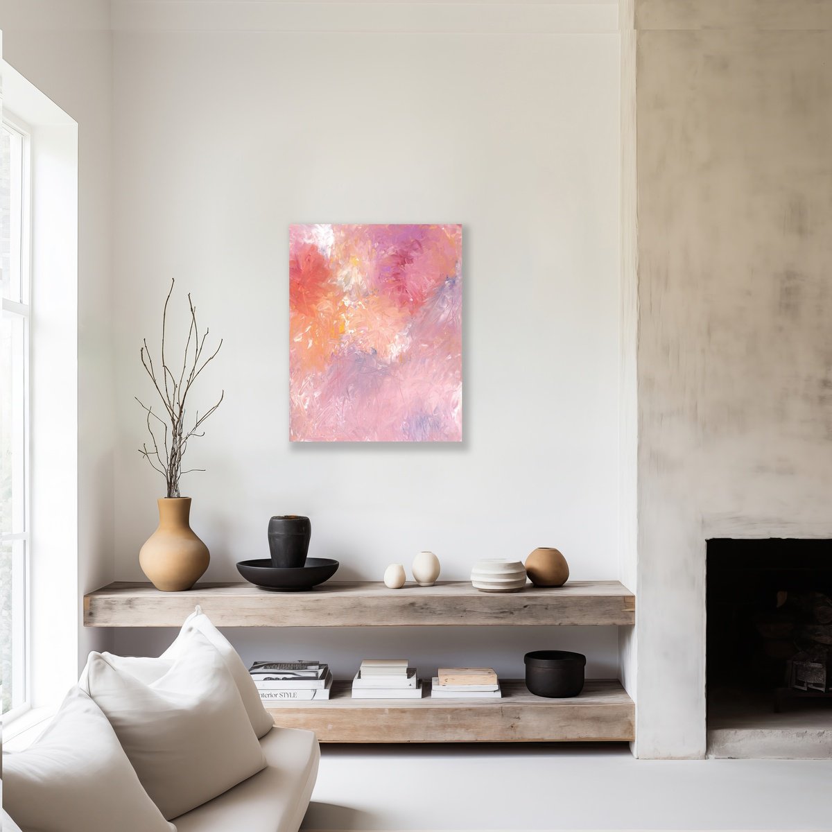 Abstract Acrylic Painting By Kathy Morton Stanion, 16 X 20", Soft Bliss, Original Artwork