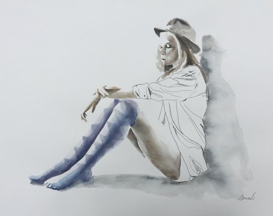 Portrait of a girl “ The Girl in Blue Socks”