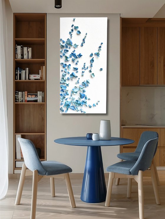 Whimsical Impermanence, blue #3 (24"x48")