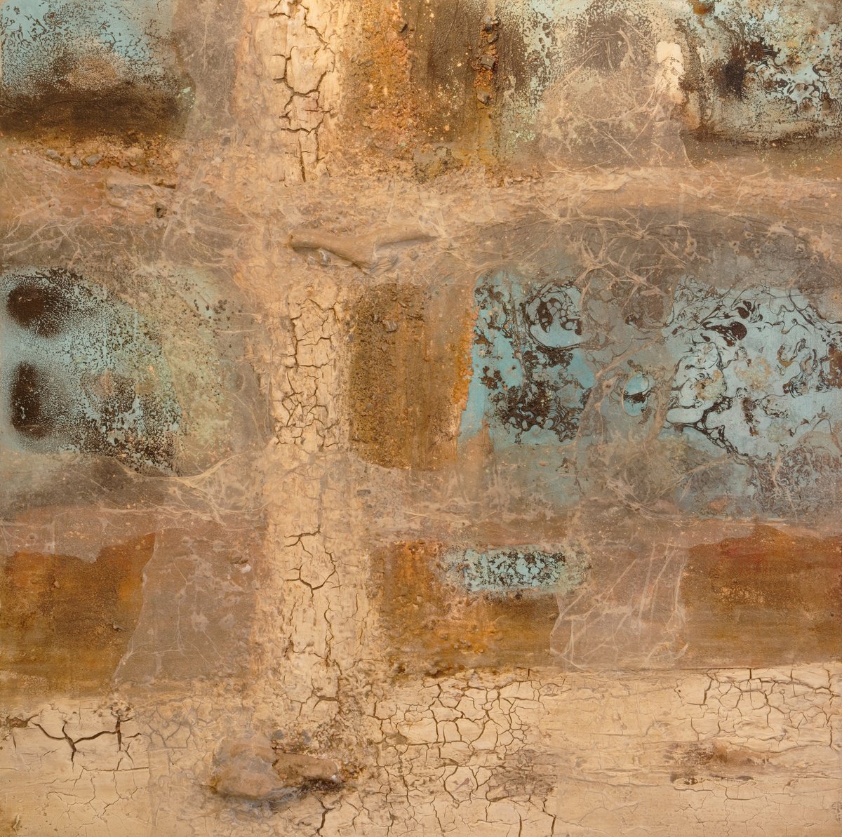 Abstract Painting By Martin Sieverding, 39 X 39", Untitled, Original Artwork