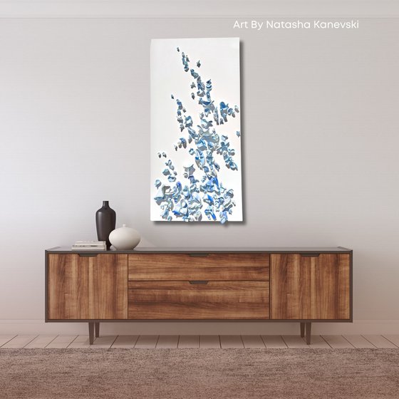 Whimsical Impermanence, blue #7 (24"x48")