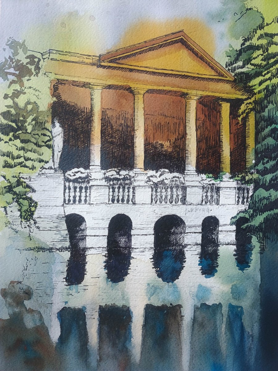 Impressionistic Painting , Loggia Valmarana By Flavio Furlan, 11 X 15, Artwork For Sale On Artfinder
