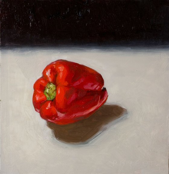 modern still life of red peppers