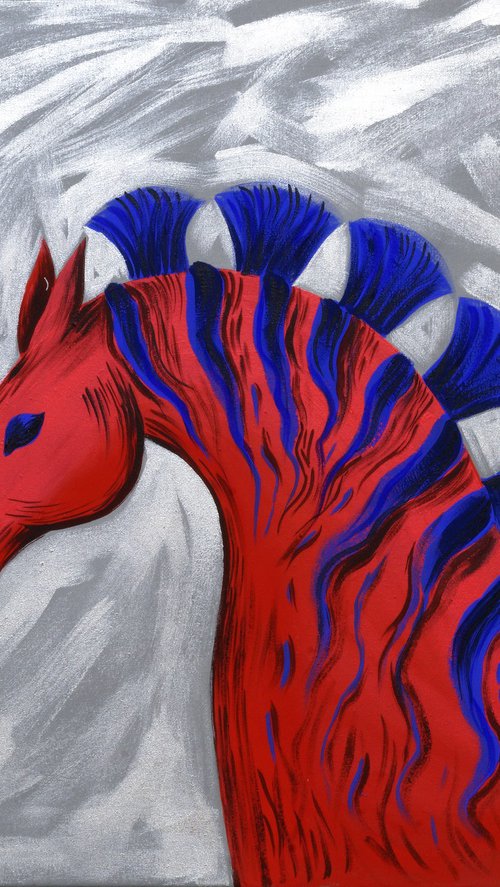 Red zebra-horse by Anna Onikiienko