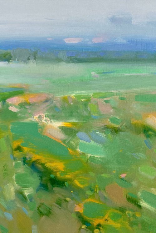 Summer Field, Original oil painting, Handmade artwork, One of a kind by Vahe Yeremyan
