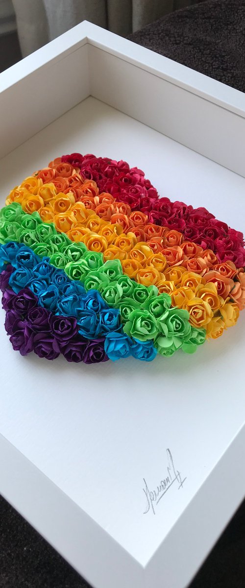 Love and Pride - Rainbow Heart of roses by Hernan Reinoso