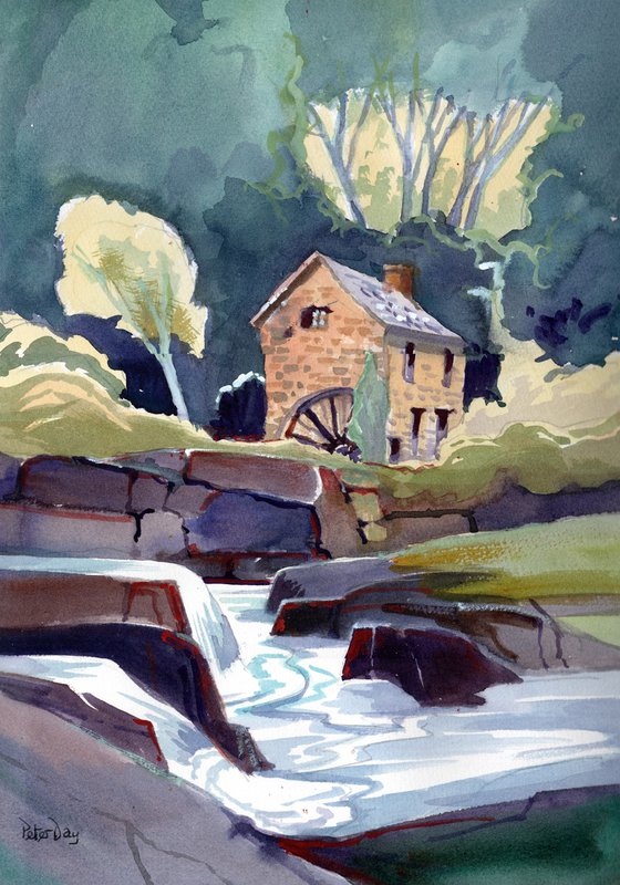 Watermill, River Teifi at Cenarth Falls, Pembrokeshire, Wales