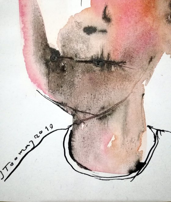 Small Portraits 1, Ink and watercolor on paper, 10x14 cm