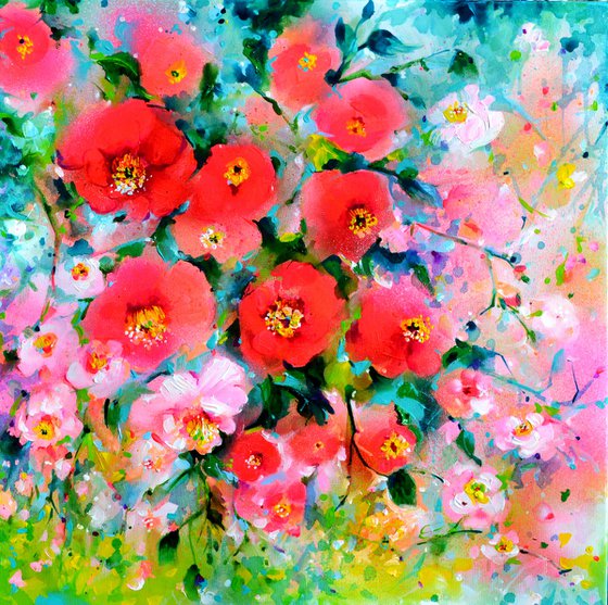 I've Dreamed 59 Pink and Red Camellias Field