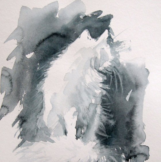 White cats triptych