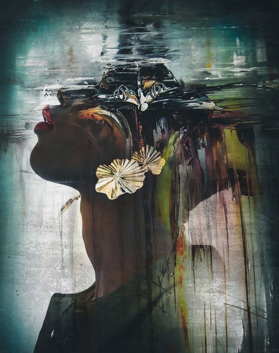 Art Color Face Vol. 24 - Under water. Art portrait on canvas
