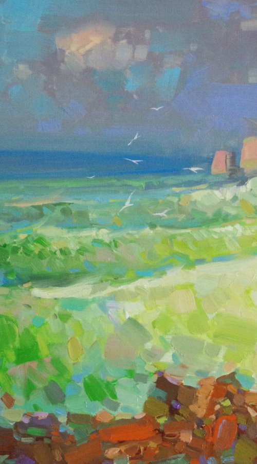 Ocean Waves, Seascape, Original oil painting, Handmade artwork, One of a kind Signed with Certificate of Authenticity by Vahe Yeremyan