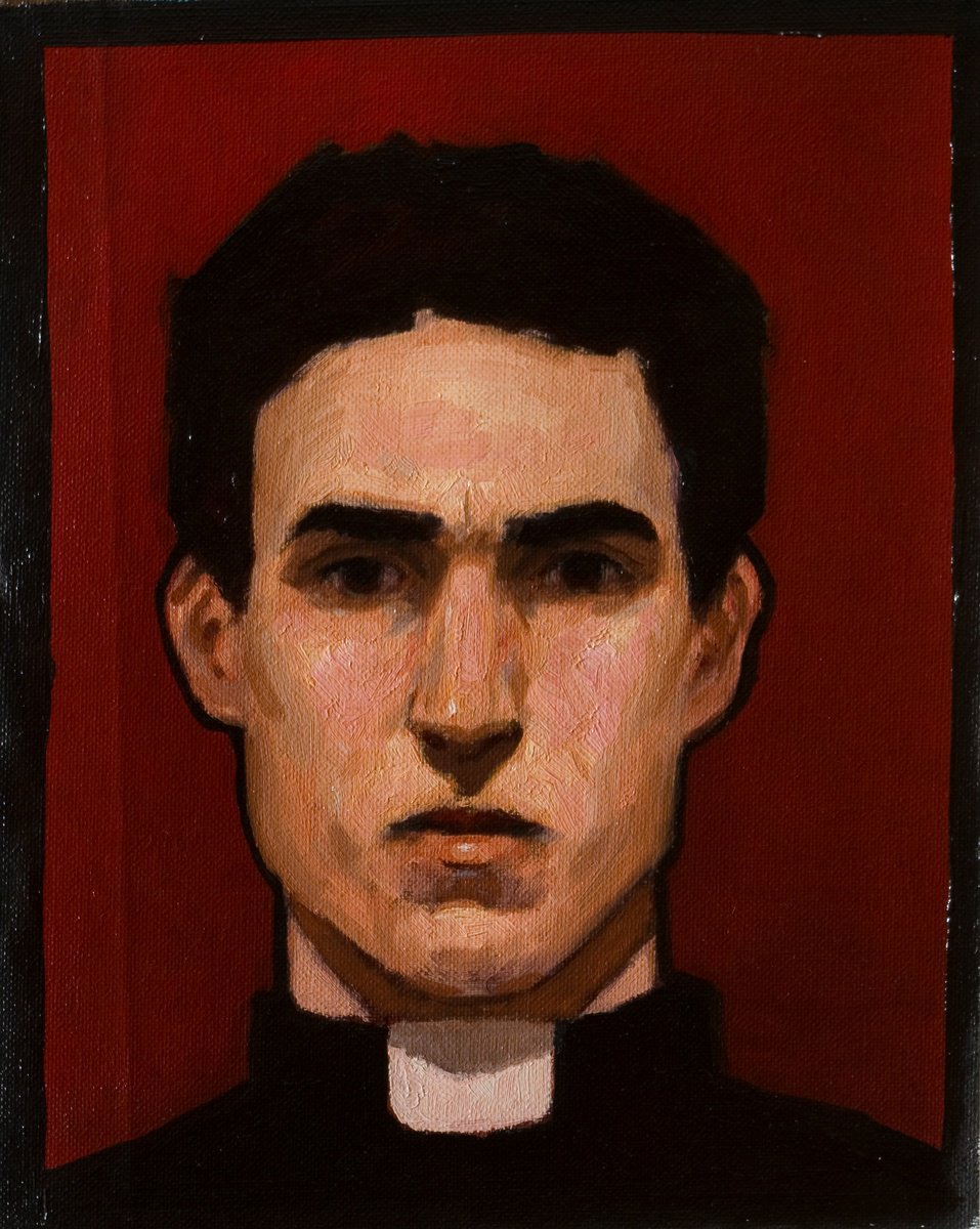 portrait of a man on red by Olivier Payeur