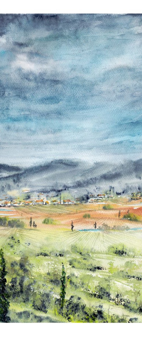My Fields 2. From the series of my watercolor lanscapes. by Yulia Schuster