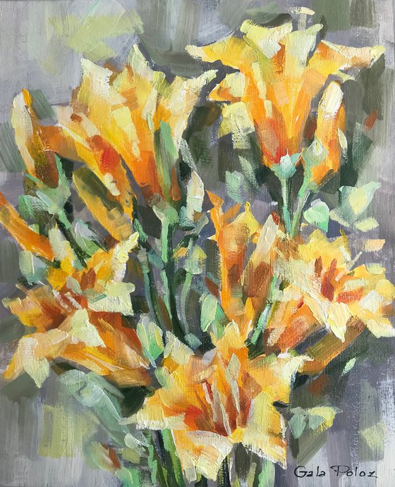 Lillies this morning. one of a kind, original artwork, handmade art.