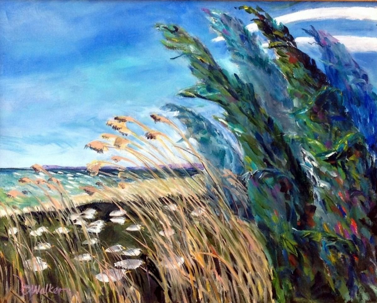 Impressionistic Cityscapes Painting By Chris Walker, 16 X 13, The Mistral Takes No Prisoners, Original Artwork