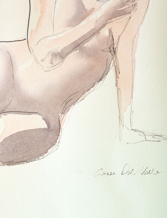 Nude XXXVI mixed media painting