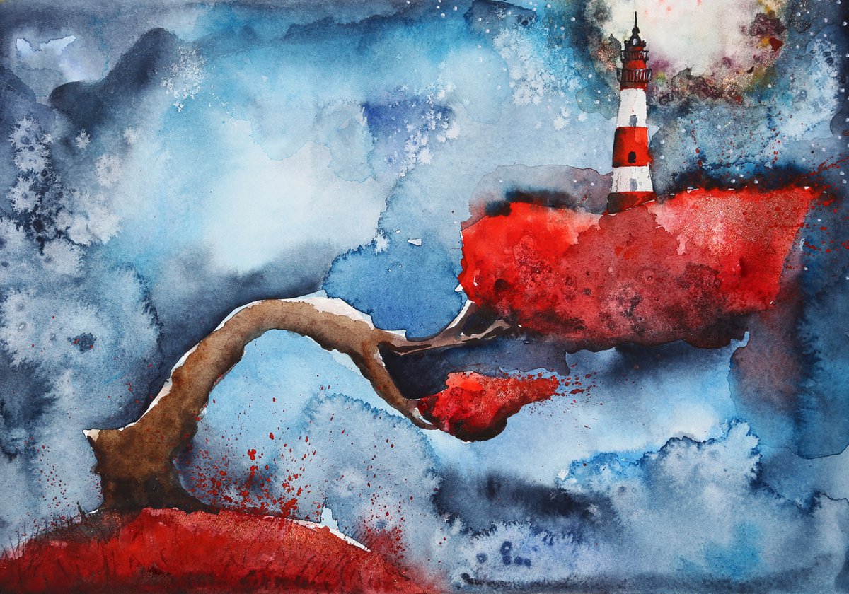 Red Tree & Lighthouse by Evgenia Smirnova