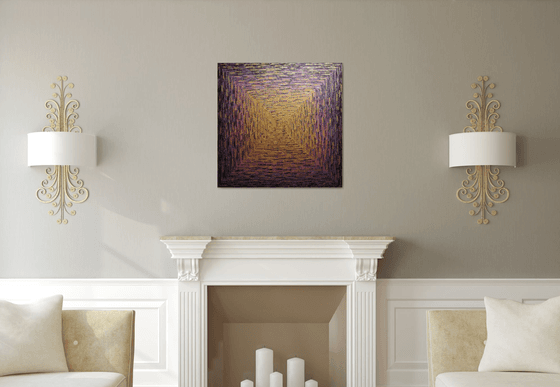 Large gold pink purple square gradient