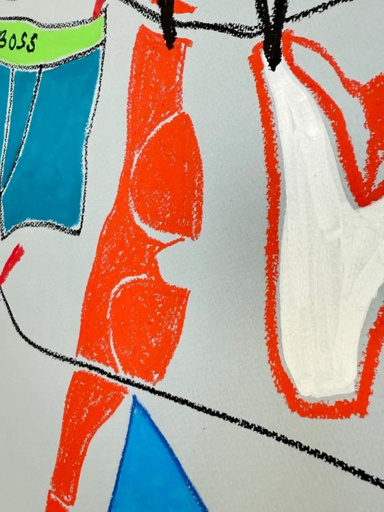 Playful Underwear Illustration