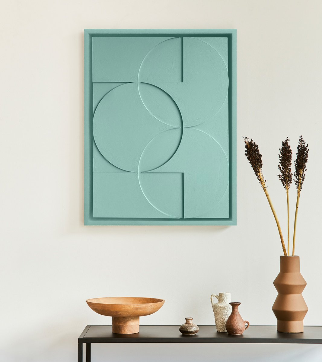 Geometric Abstract Relief By Liam Roberts, 12 X 16", Aether, Original Artwork