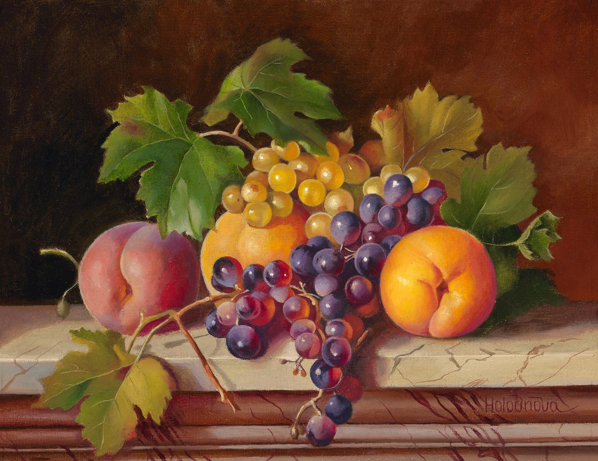 Photorealistic Still Life Oil Painting By Tatyana Holodnova, 20 X 16", The Taste Of Summer, Original Artwork