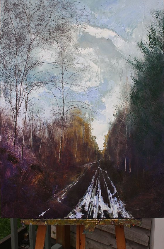 Standing on the edge of Gallows Wood (Large Painting)