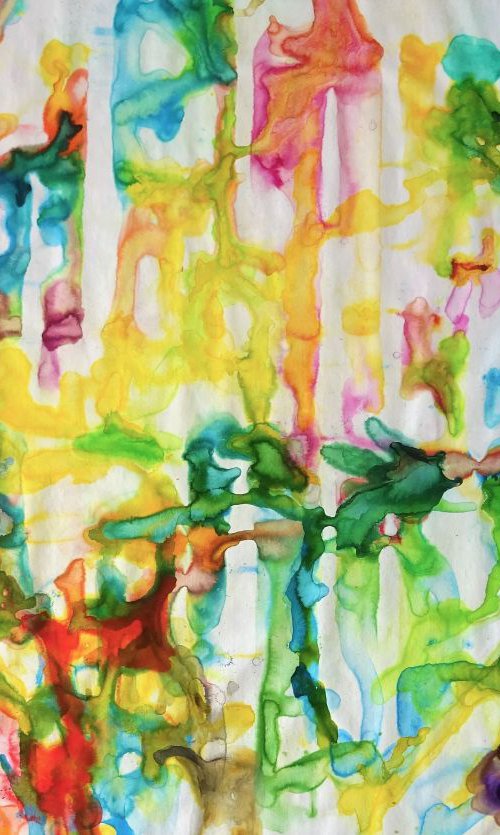 Labyrinth of Life - Large size 140 x 200 cm, unstretched canvas by Wioletta Gancarz