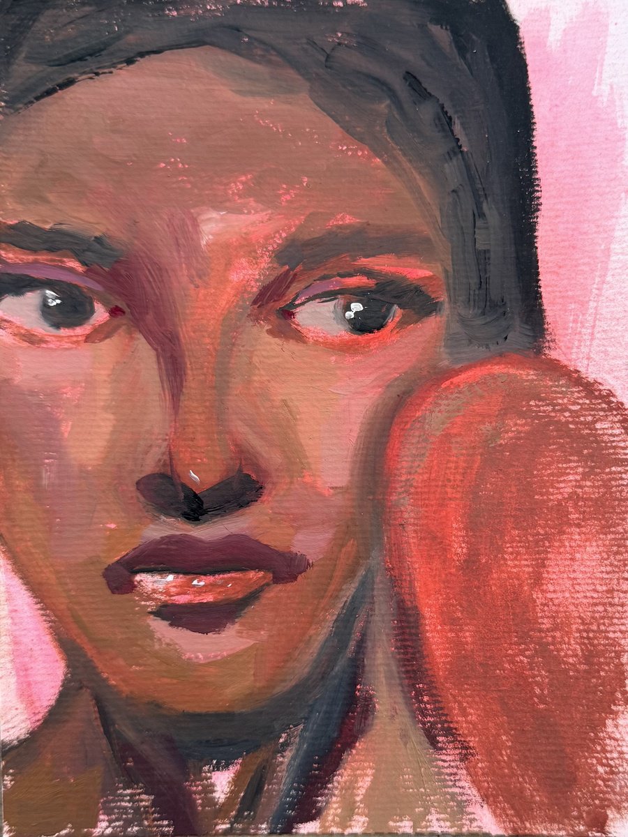 Impressionistic Portrait Oil Painting By Adina Potop, 6 X 8, I Create My Own Sunshine, Original Artwork