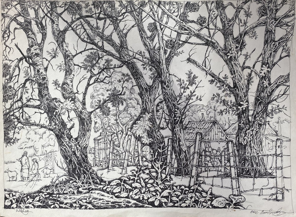 Impressionistic Landscape Painting By Oleg And Alexander Litvinov, 24 X 17", Abandoned Corner, Original Artwork