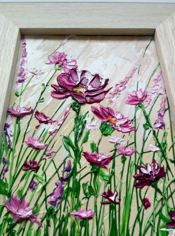 Wildflowers In The Field #2 + Easel or Frame, miniature