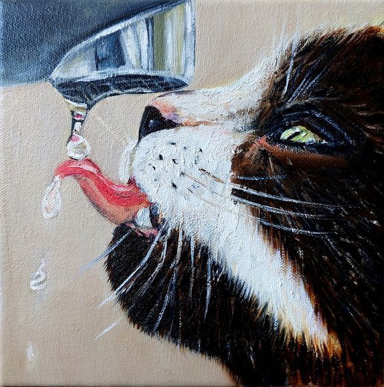 Thirsty Cat