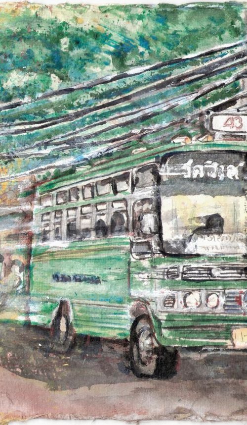 Green Bus, mini bus in Bangkok by Gordon T.