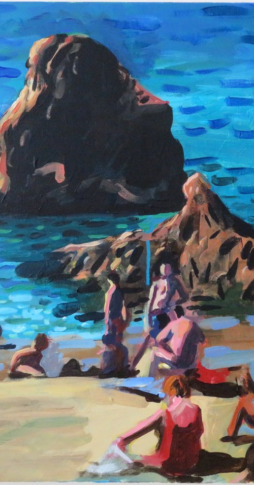 Mediterranean beach scene 3 by Stephen Abela