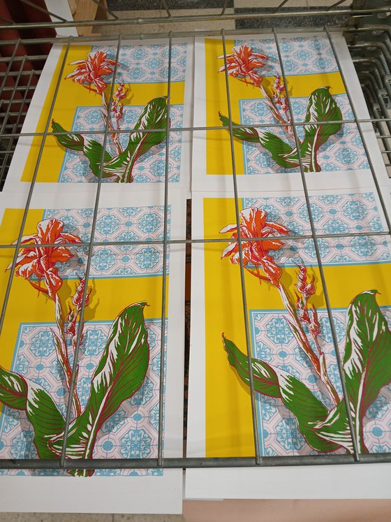 Canna Lily with Tiles