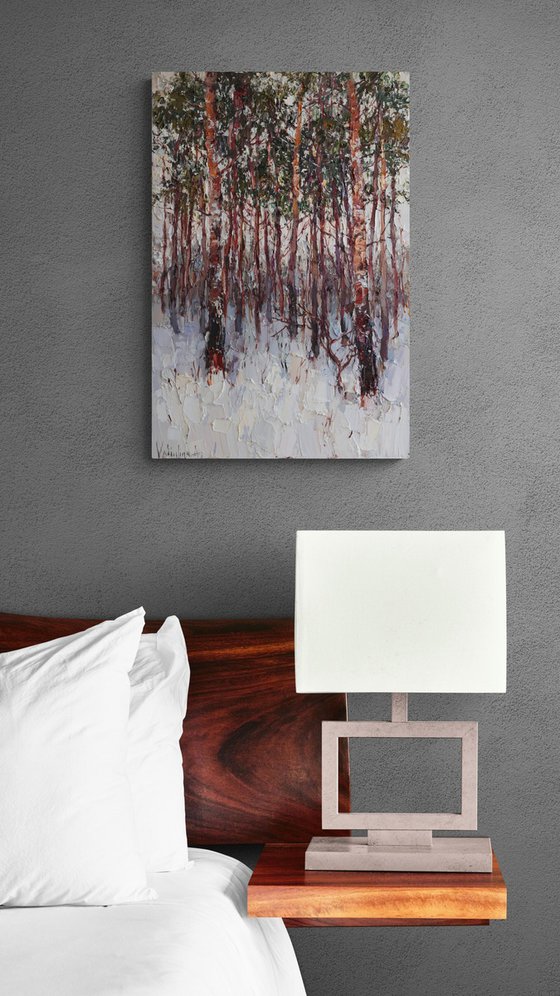 Winter Pine Forest at Dusk