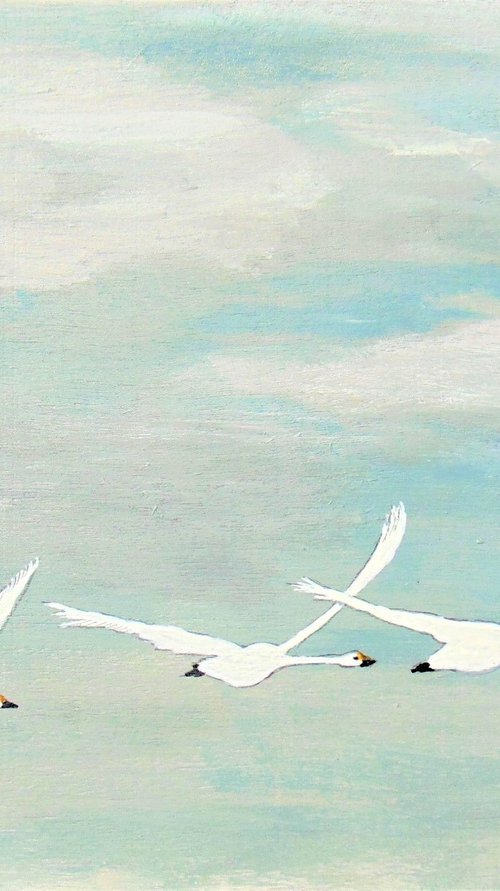 Flying Swans by Monica Green