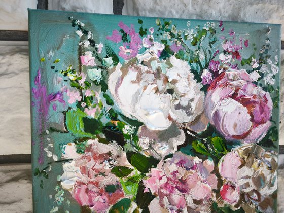 Peony Bouquet in Vase